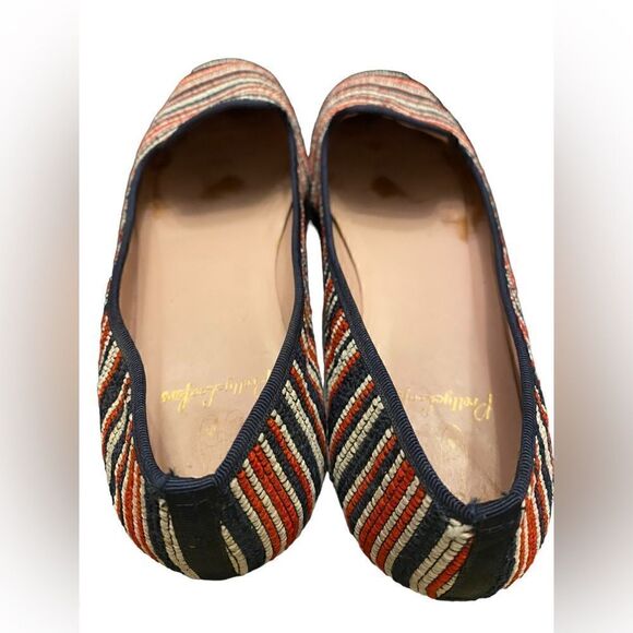 Pretty Loafers Sz 8 Red White Blue Corded Fabric Slip On Comfort Driving Flats - Picture 4 of 7